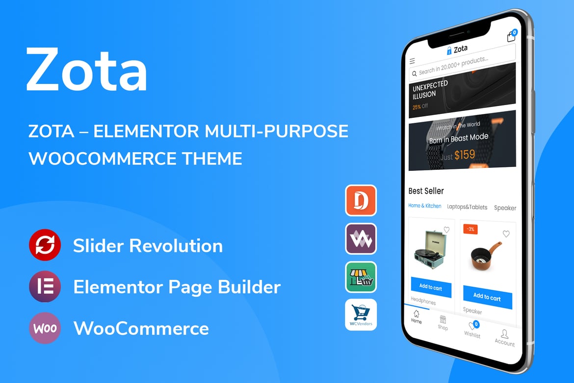 Zota - Tema WordPress WooCommerce Serbaguna dengan Elementor