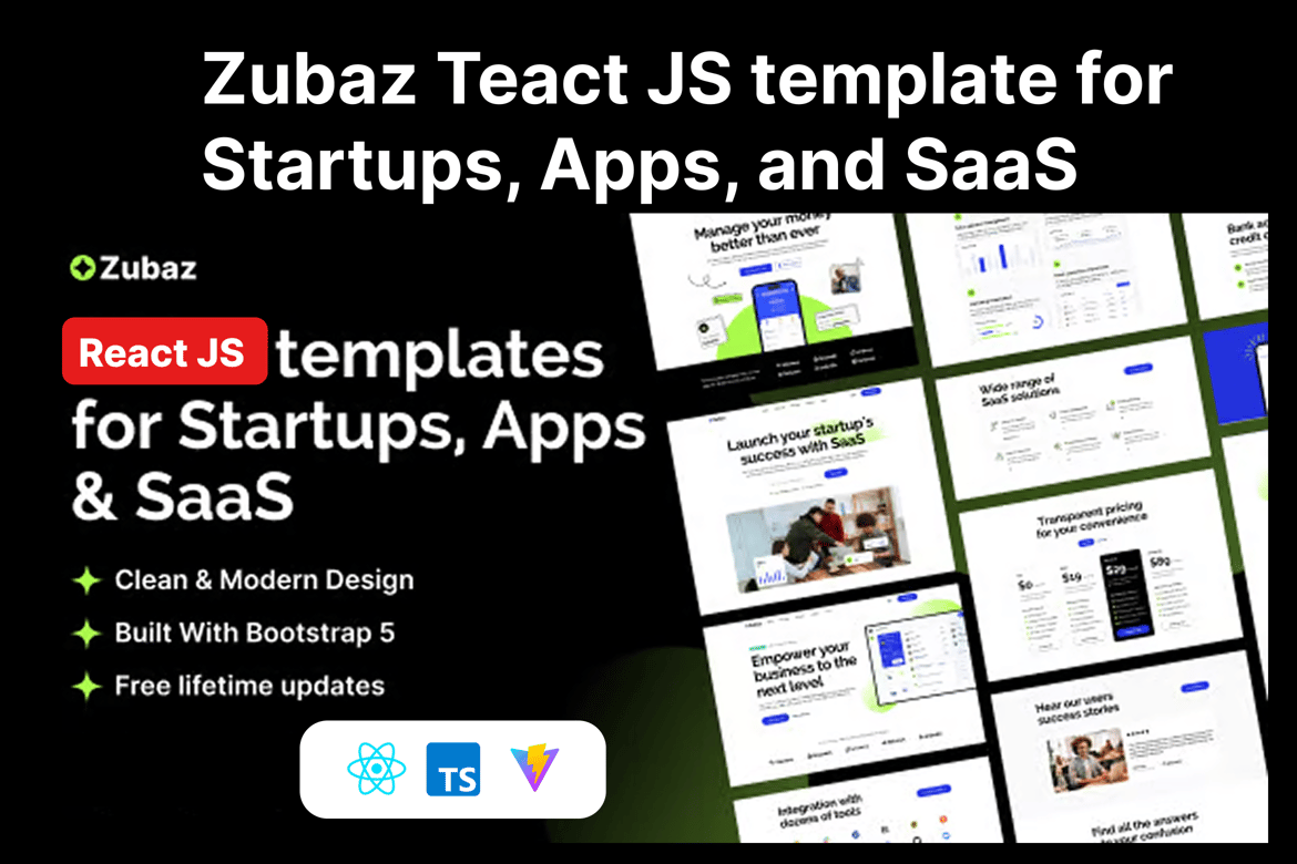 Zubaz - Template Website React Js untuk Startup & SaaS