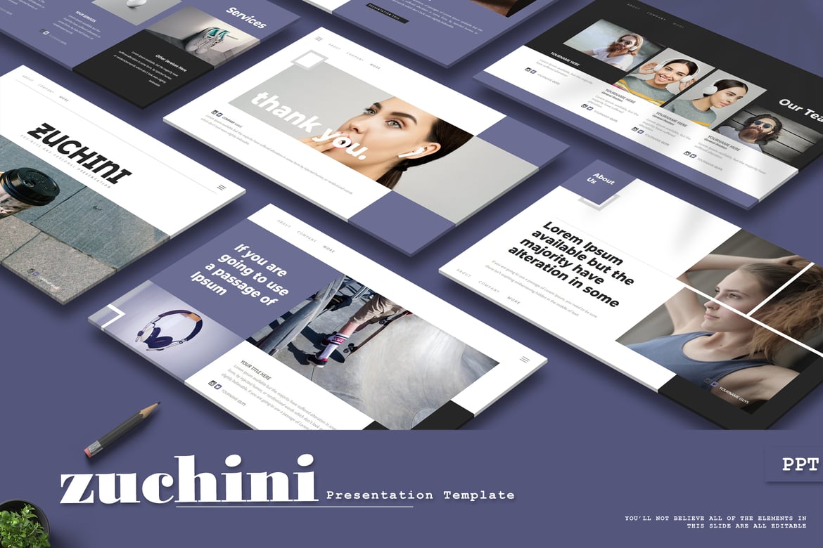 Template Powerpoint Zuchini - Kreatif dan Serbaguna