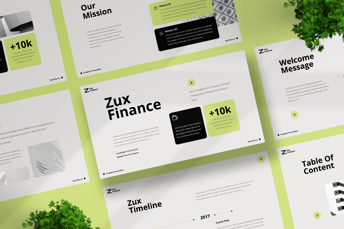 Template Powerpoint Zux Finance: Presentasi Modern dan Profesional