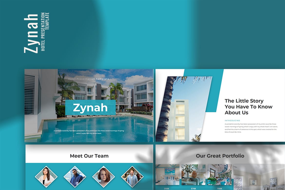 Zynah - Template Presentasi PowerPoint Hotel yang Stylish