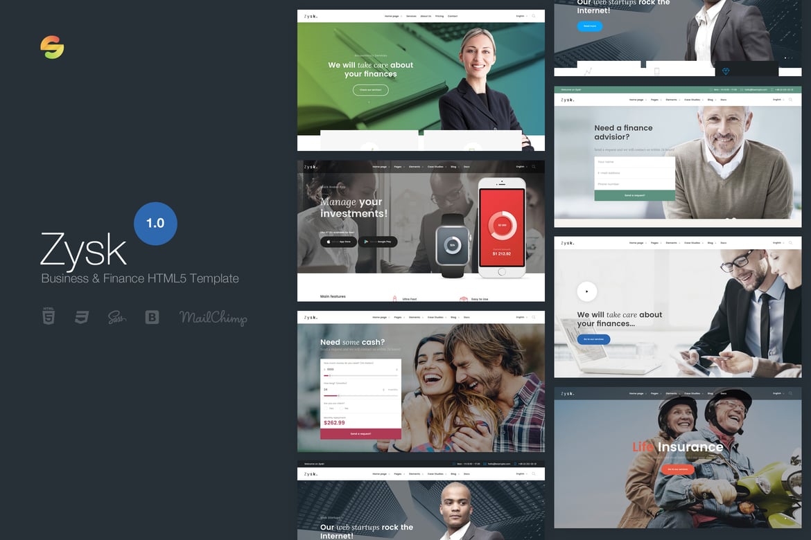 Zysk - Template Website Bisnis & Keuangan yang Modern
